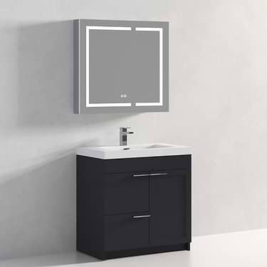 Mona 36" Charcoal Gray Vanity And Counter