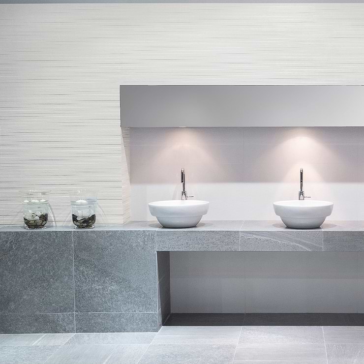 Reverb Multilevel White 12x36 3D Matte Ceramic Tile