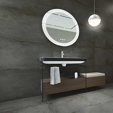 Flatiron Graphite Gray 24x48 Semi-Polished Porcelain Tile By Angela Harris