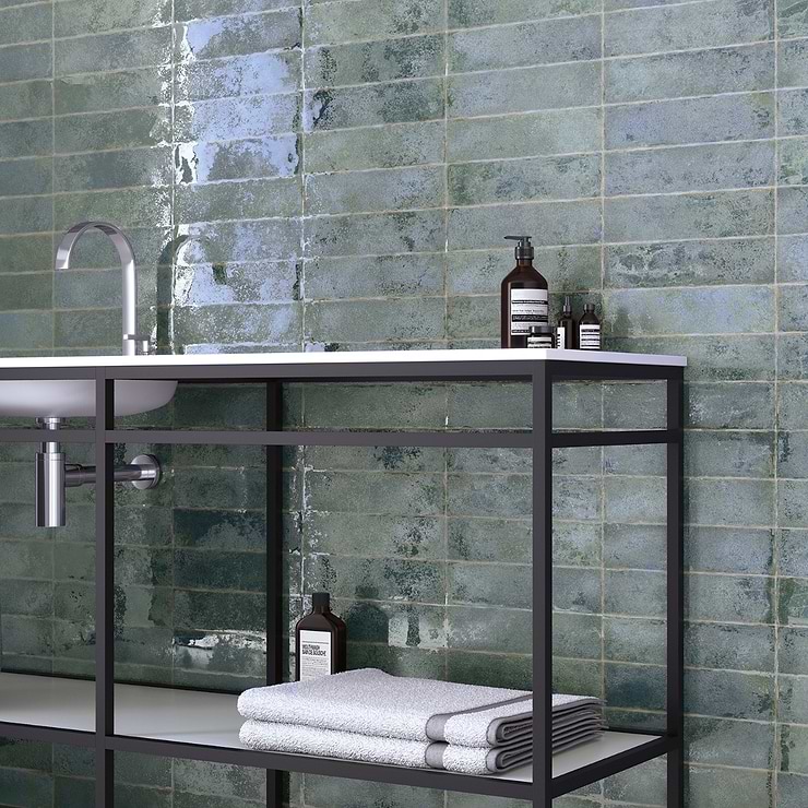 Kalay Green 3x12 Glossy Ceramic Wall Tile