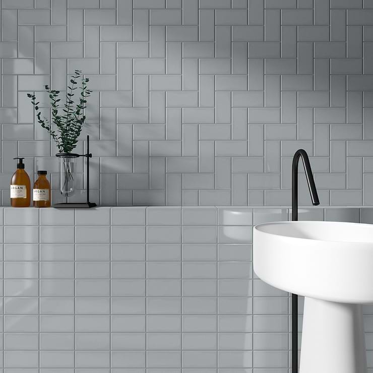 Park Hill Gray 3x6 Polished Porcelain Tile