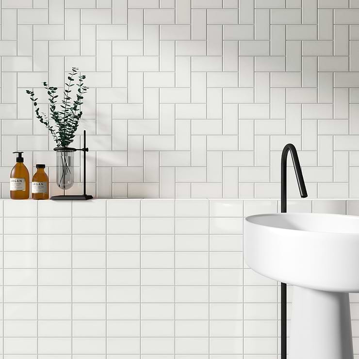 Park Hill White 3x6 Polished Porcelain Tile