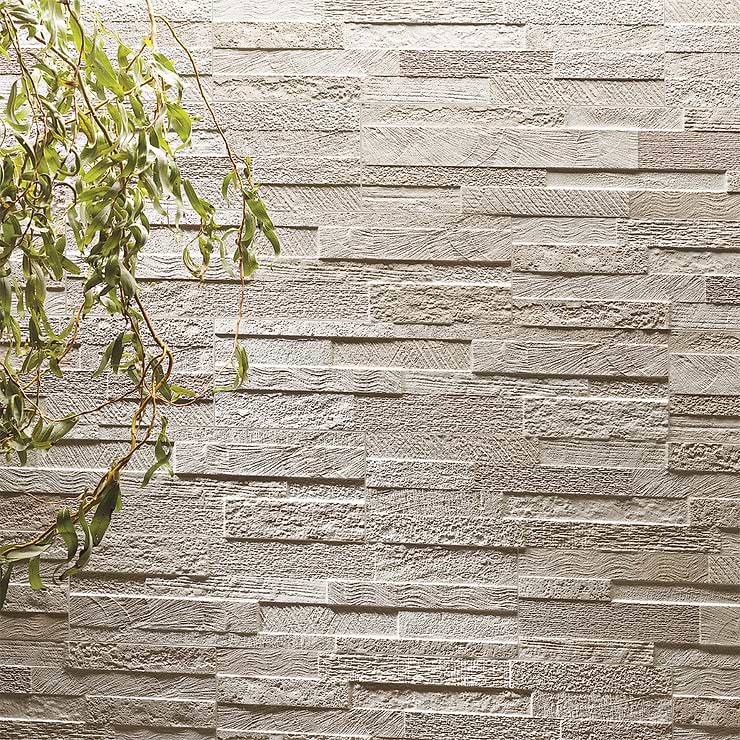 Lodge Stone 3D Beige 6x24 Textured Porcelain Wall Tile