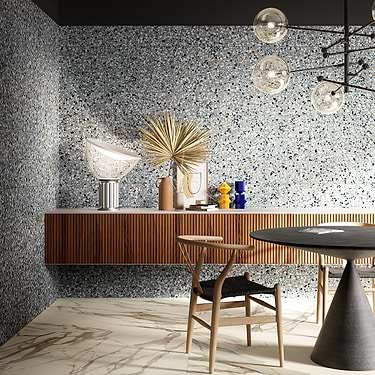 Chips Macro Azur 8x8 Matte Porcelain Tile - Sample