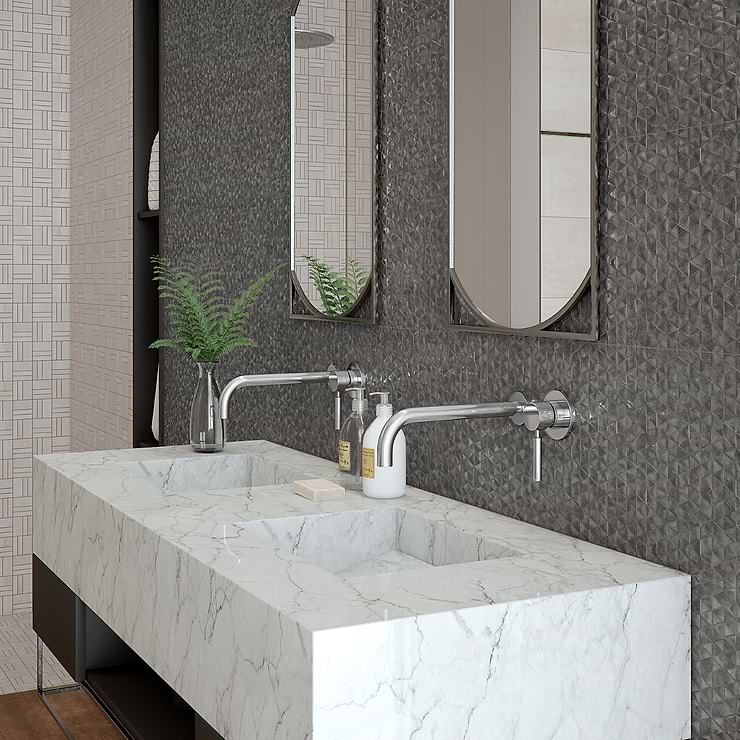Echoes Acero Gray 12x36 Satin and Matte Ceramic Tile