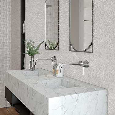 Echoes Blanco White 12x36 Satin & Matte Ceramic Tile
