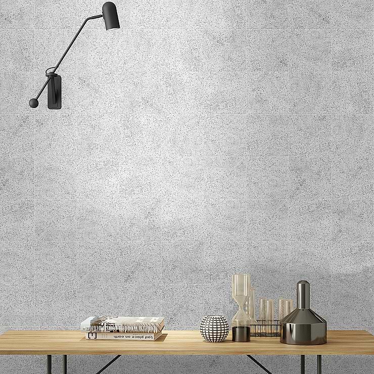 Art Geo by Elizabeth Sutton Terrazzo Gray 8x8 Matte Porcelain Tile