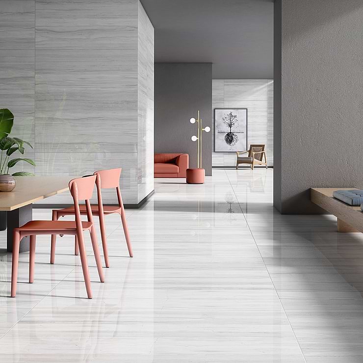 DreamStone Luminus White 24x48 Polished Porcelain Tile