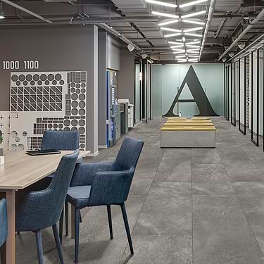 New Rock  Fossil Dark Gray 48x48 Matte Porcelain Tile - Sample