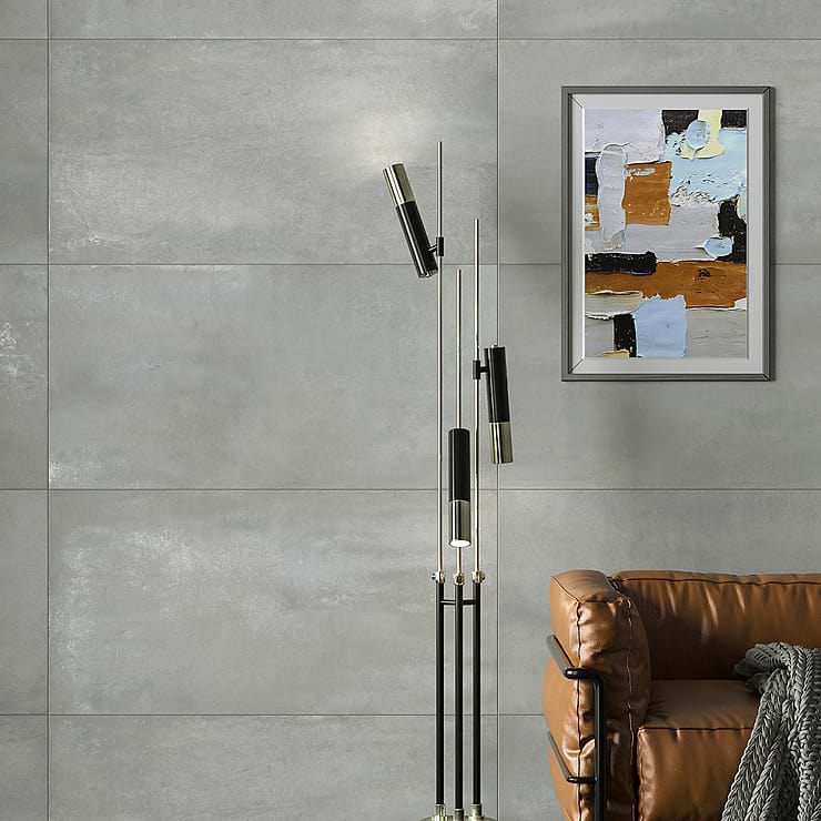 Bond Nimbus Silver 24x48 Matte Porcelain Tile; in Silver Porcelain; for Backsplash, Floor Tile, Kitchen Floor, Kitchen Wall, Wall Tile, Bathroom Floor, Bathroom Wall, Shower Wall, Shower Floor, Outdoor Floor, Outdoor Wall, Commercial Floor, Pool Tile; in Style Ideas Classic, Contemporary, Industrial, Mid Century, Modern, Traditional, Transitional