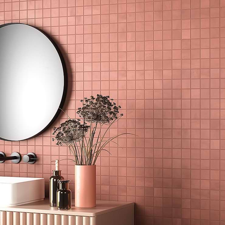 Clay Grace Red 2x2 Matte Porcelain Mosaic Tile