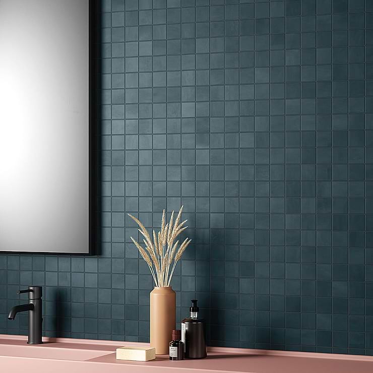 Clay Karma Blue 2x2 Matte Porcelain Mosaic Tile