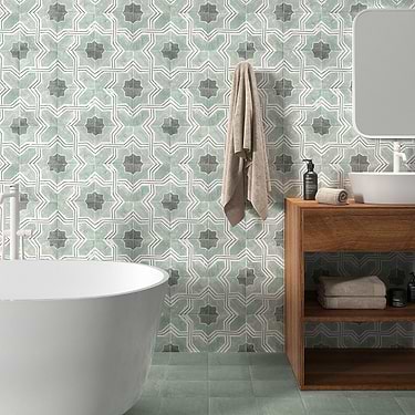 Alesso Deco Iberia Green 8x8 Matte Porcelain Tile