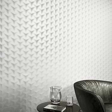 Wonderland Shape White 12x36 3D Polished Ceramic Tile