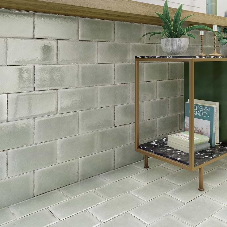 Jamesport Sage Green 6"x12" Glazed Porcelain Subway Tile
