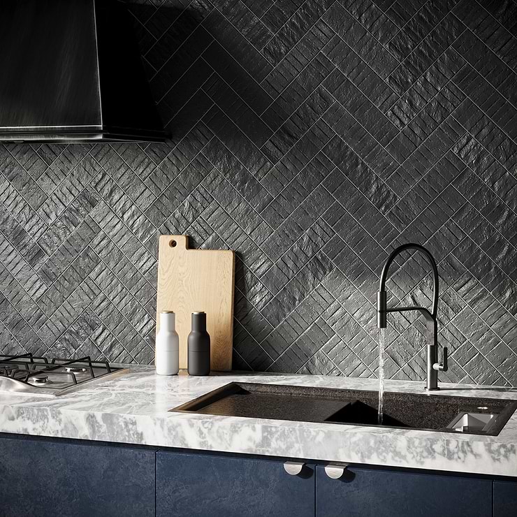 Rework Gray Blue 3x12 Matte Porcelain Subway Tile; in Gray Blue Porcelain; for Backsplash, Kitchen Wall, Wall Tile, Bathroom Wall, Shower Wall, Outdoor Wall; in Style Ideas Craftsman, Contemporary, Industrial, Mid Century, Modern, Transitional; released 2023; new, trends