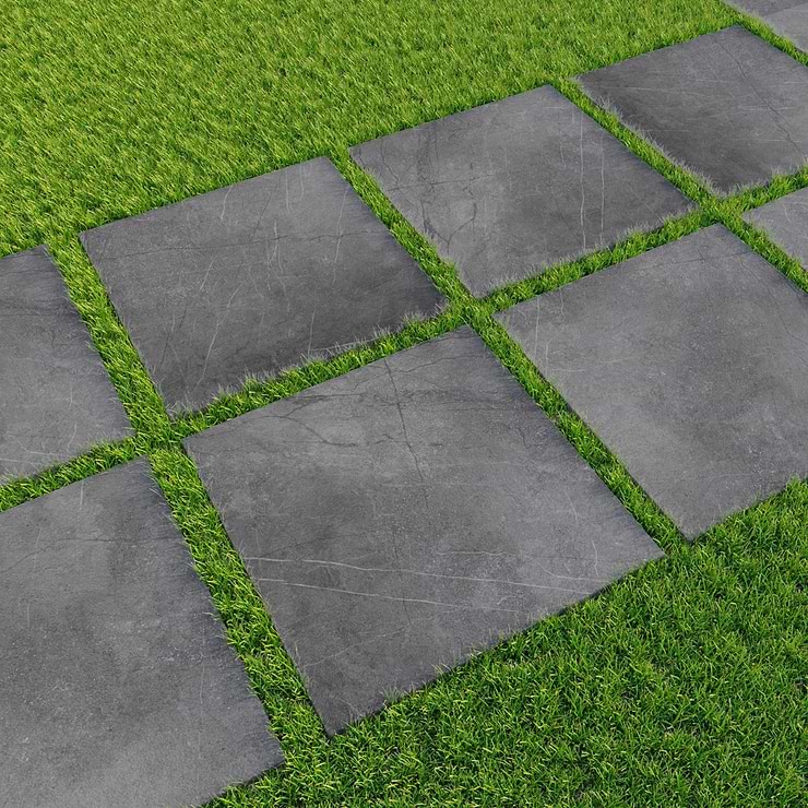 Paleo Epiro Anthracita 24x24 Matte Porcelain 2CM Outdoor Paver; in White Porcelain; for Floor Tile, Kitchen Floor, Outdoor Floor, Outdoor Wall, Commercial Floor; in Style Ideas Classic, Industrial, Modern, Rustic