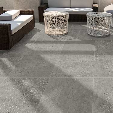 Massif Gray 24x24 Terrazzo Look Textured Porcelain 2CM Paver