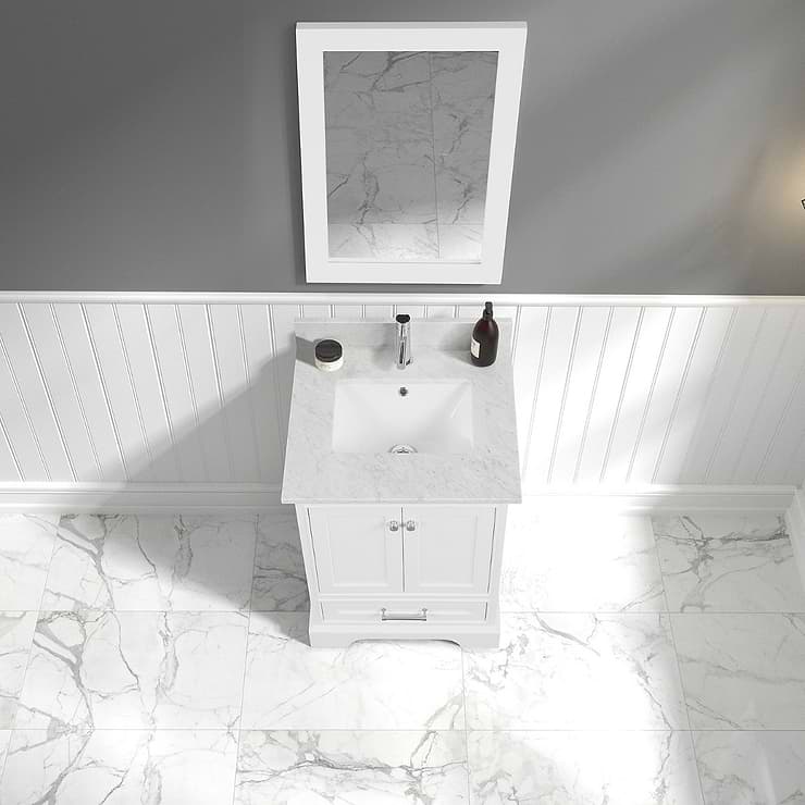 Glendale 24'' White Vanity And Marble Counter