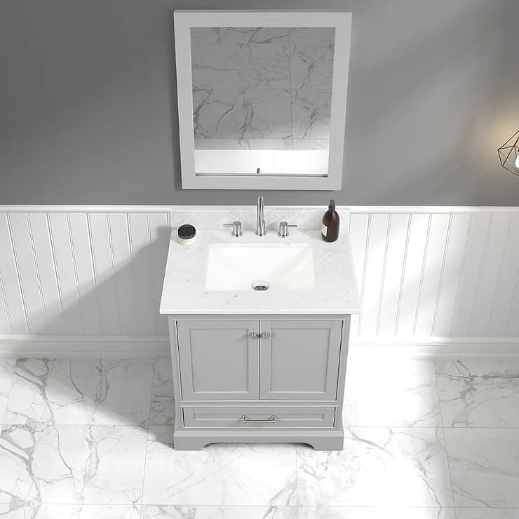 Glendale 30'' Gray Vanity And Marble Counter