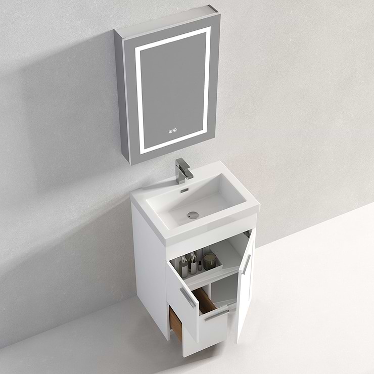Mona White 24'' Vanity with Acrylic Counter