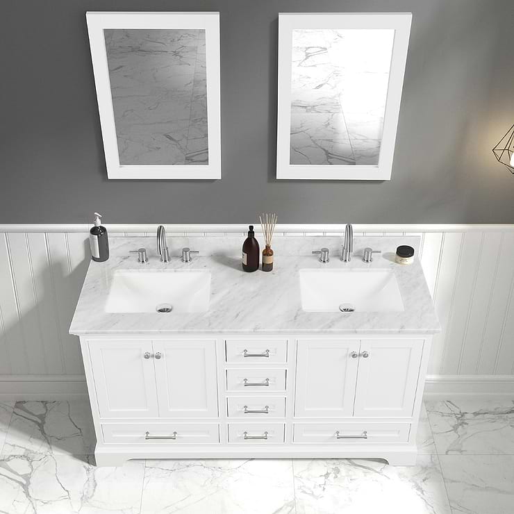 Glendale 60'' White Vanity And Marble Counter
