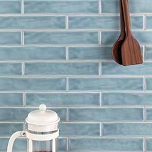 Seaport Topacio Light Blue 2x10 Polished Ceramic Subway Wall Tile