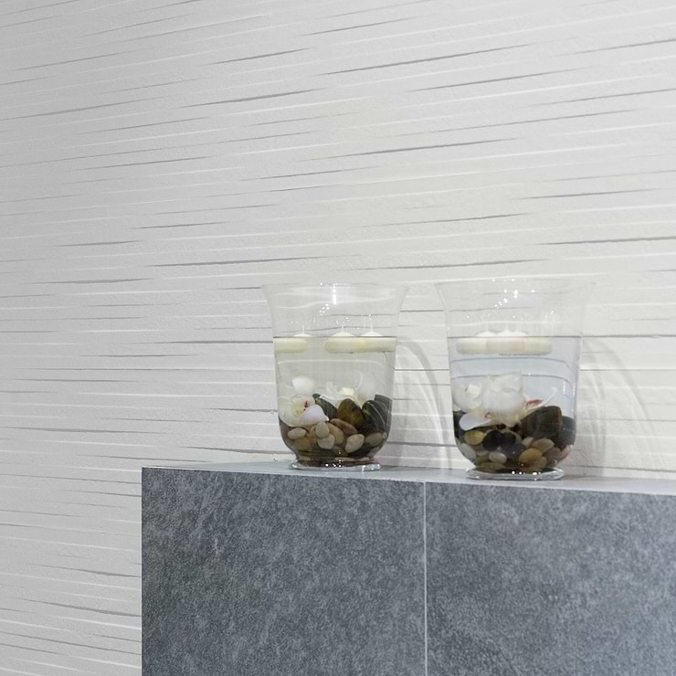 Reverb Multilevel White 12x36 3D Matte Ceramic Tile