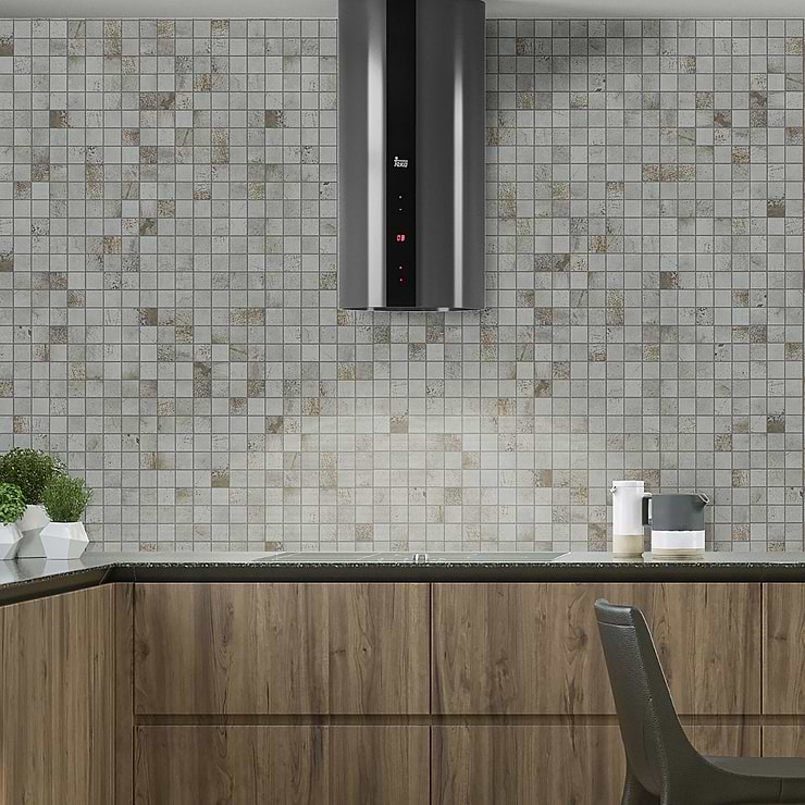 Flatiron Gray 2x2 Matte Porcelain Mosaic By Angela Harris; in Gray Porcelain; for Backsplash, Floor Tile, Kitchen Floor, Kitchen Wall, Wall Tile, Bathroom Floor, Bathroom Wall, Shower Wall, Shower Floor, Outdoor Floor, Outdoor Wall, Commercial Floor, Pool Tile; in Style Ideas Classic, Contemporary, Industrial, Mediterranean, Transitional; released 2023; new, trends