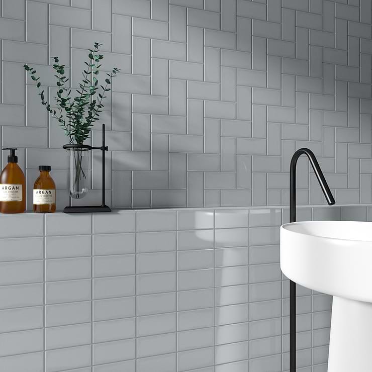 Park Hill Gray 3x6 Polished Porcelain Tile
