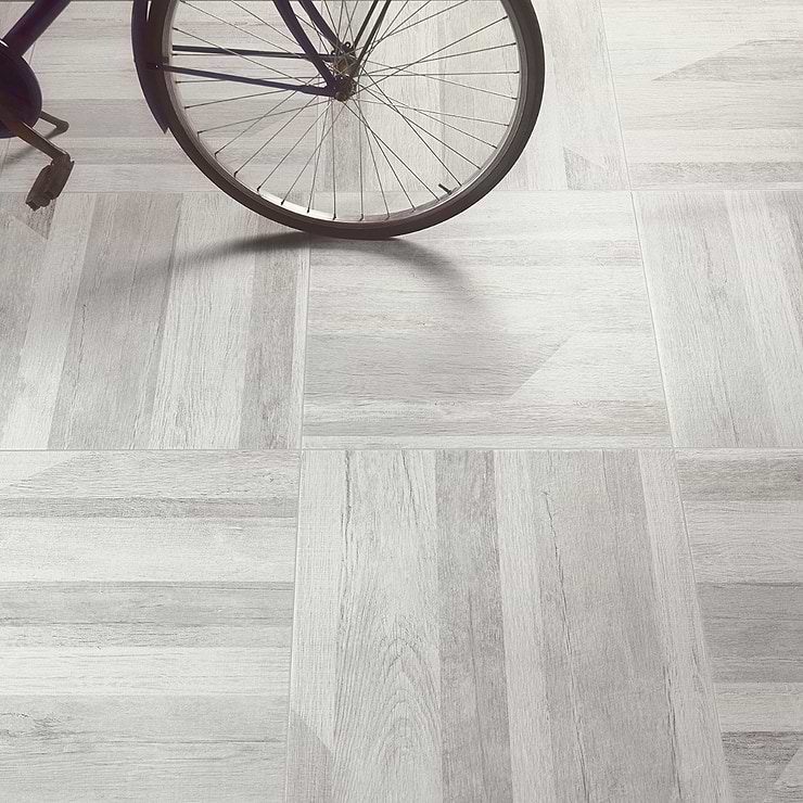 Caribou White 24x24 Matte Porcelain Wood Look Tile