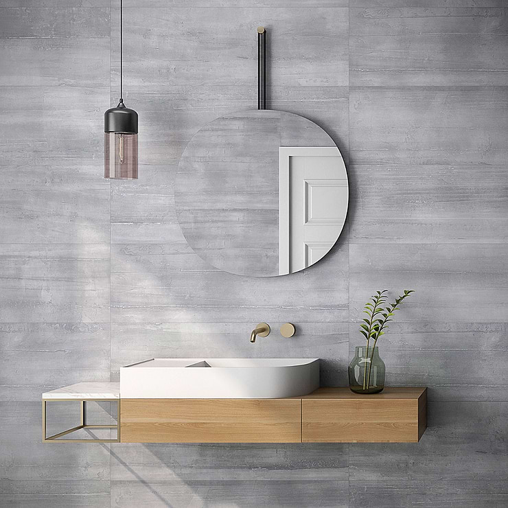 After Gris Gray 13x40 Matte Ceramic Tile; in Gray White Body Ceramic; for Backsplash, Kitchen Wall, Wall Tile, Bathroom Wall, Shower Wall, Outdoor Wall; in Style Ideas Craftsman, Contemporary, Industrial, Modern, Transitional; released 2023; new, trends