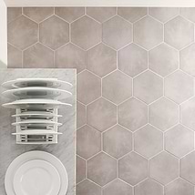 HexArt Gris 8" Hexagon Porcelain Matte Tile
