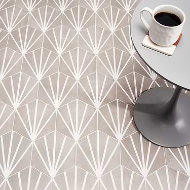 HexArt Deco Gris Gray 8" Hexagon Matte Porcelain Tile
