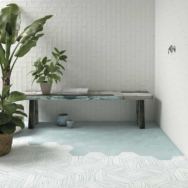 HexArt Zen Sky Blanco 8" Hexagon Matte Porcelain Tile