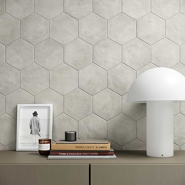 Ava Sabbia Gray 8" Hexagon Matte Porcelain Tile - Sample