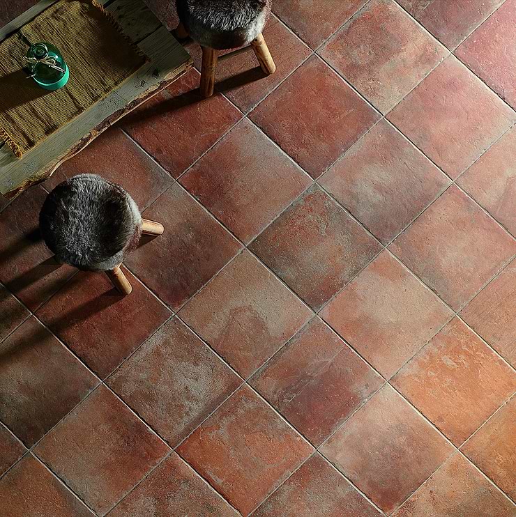 Burgos Terracotta Brick 14x14 Matte Porcelain Tile