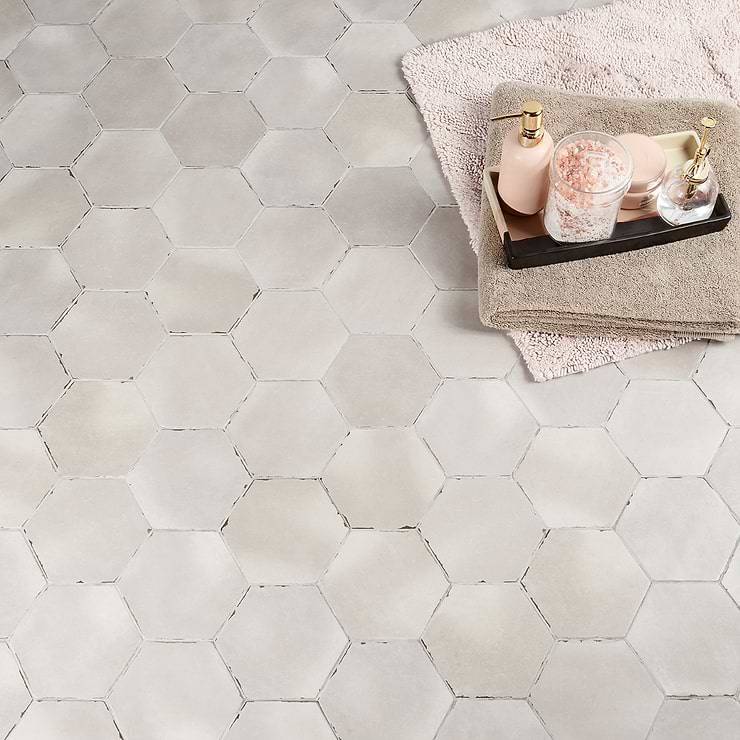 Sasha Hex Tiberio Taupe 6 " Matte Porcelain Hexagon Tile