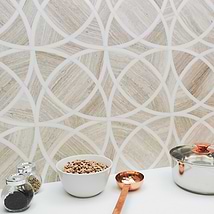 Celtic Wooden Beige & Thassos Marble Polished Tile