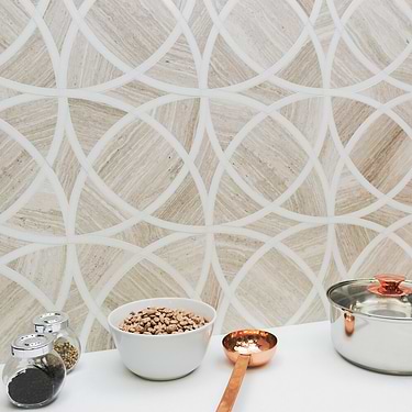 Celtic Wooden Beige Polished Marble Mosaic