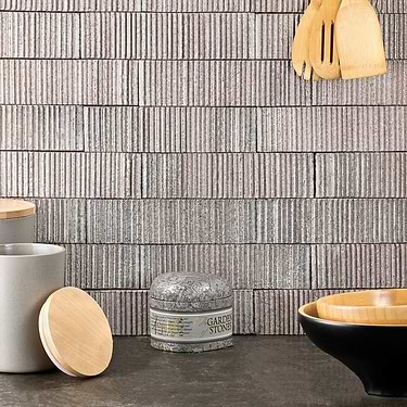 Easton Summit Summit Textured Light Gray 2x9 Handmade Clay Brick Subway Tile