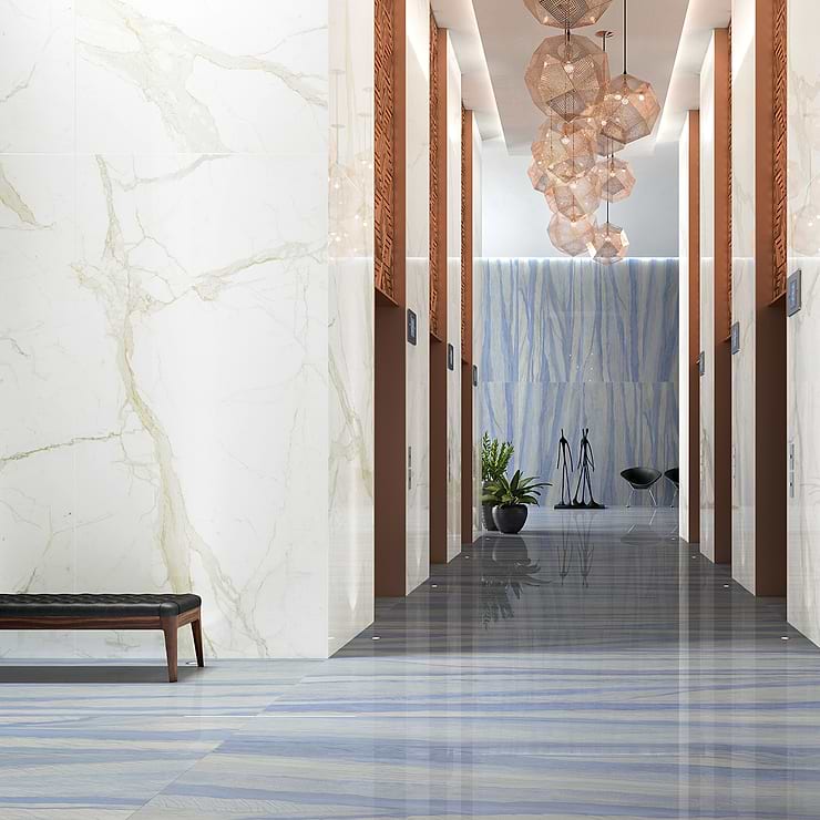 TileBarXL Marmi Slim White Calacatta 60x120 Polished Porcelain Slab