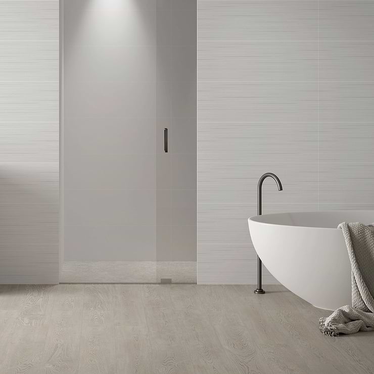 Reverb Multilevel White 12x36 3D Matte Ceramic Tile