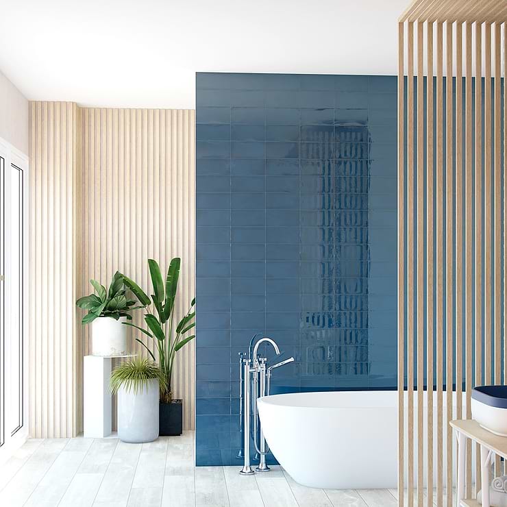 Aruba Marine Blue 5x10 Polished Ceramic Subway Wall Tile