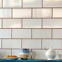 Vector Hueso White 4x8 Polished Ceramic Wall Tile