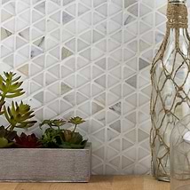 Aspekt Calacatta Triangles White Honed Marble Mosaic