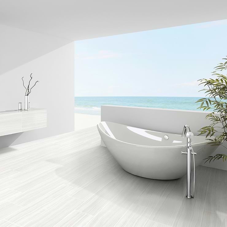 Miles Bright White 12x24 Matte Porcelain Tile