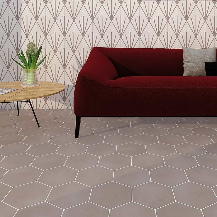 HexArt Gris 8" Porcelain Matte Tile 