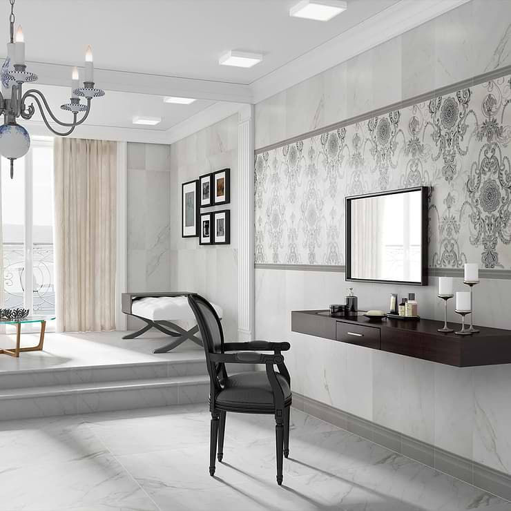 Belvedere Bianco 30x30 Marble Look Porcelain Tile