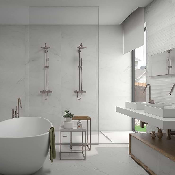 Belvedere Bianco 30x30 Marble Look Porcelain Tile